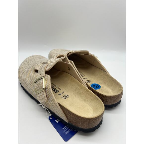 Birkenstock Boston Clogs Men\'s Size 10 Shiny Gold Python Eggshell New main image 10